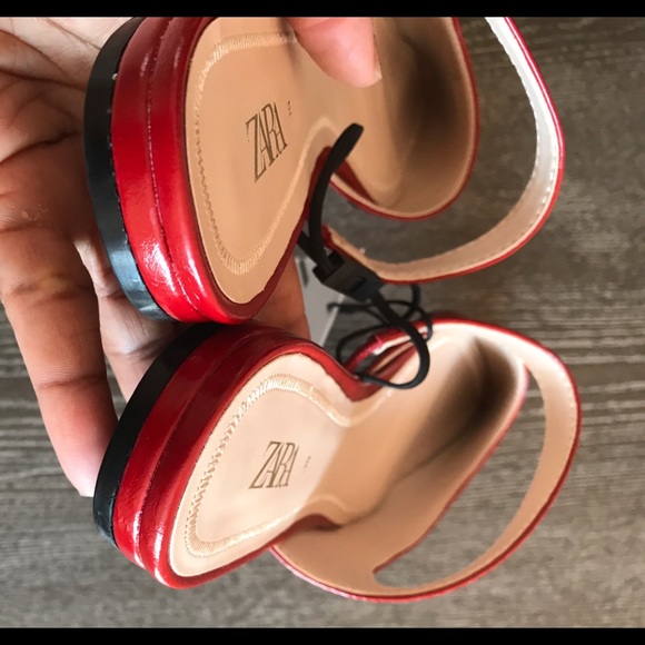 ZARA WOMEN’S FLAT RED MULES - Picture 7 of 8